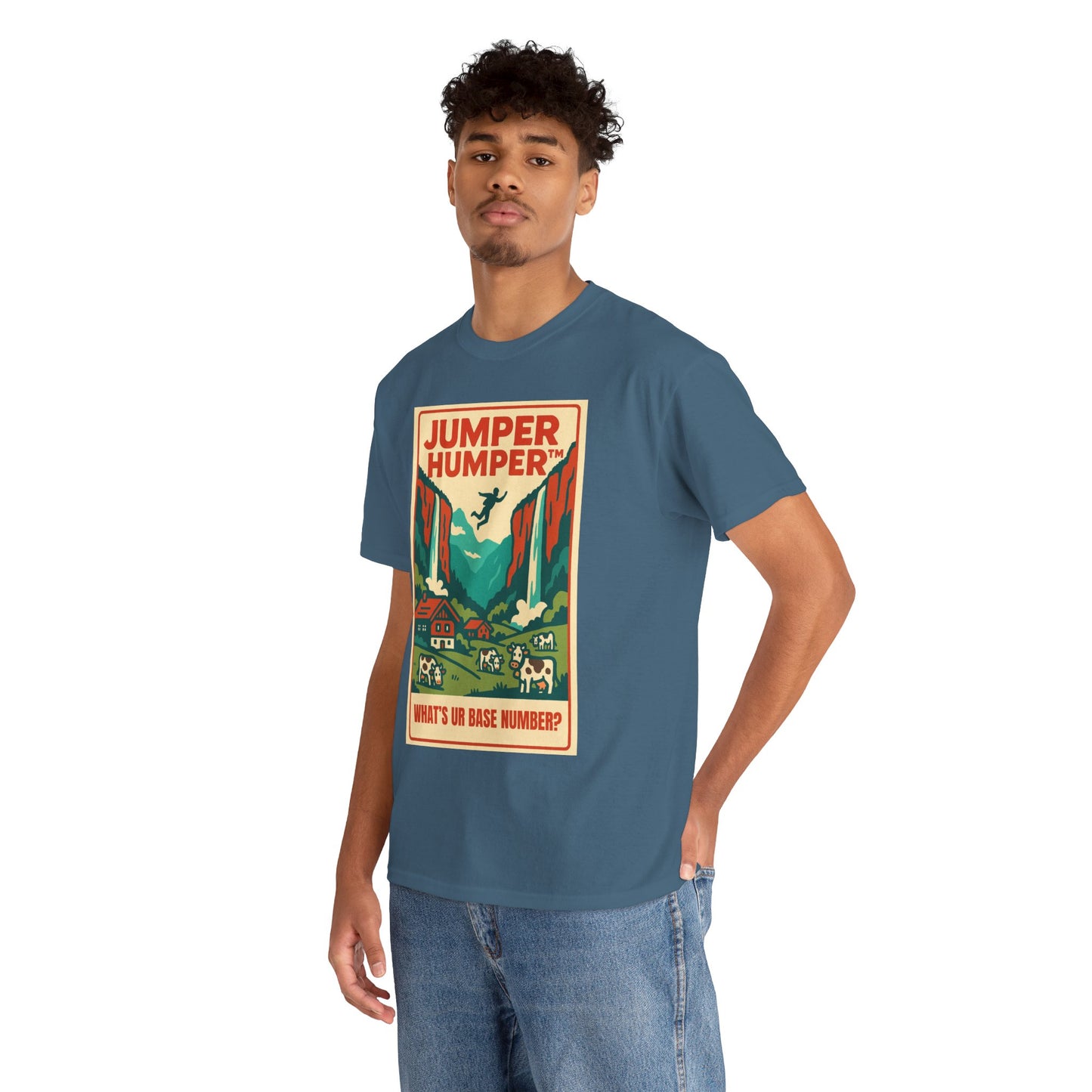 Jumper Humper Unisex Heavy Cotton Tee, Base Groupie Shirt, Adventure Apparel, Casual Outfit, Vintage Graphic Tee, Gift for Outdoor Lovers